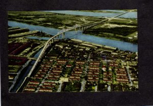 GA Route 17-A Eugene Talmadge Bridge Savannah Georgia Postcard Linen PC