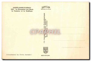 Modern Postcard St. Anne D Auray The War Memorial