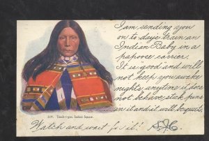 NATIVE AMERICANA INDIAN SQUAW TOUCH-I-GOO SYRACUSE NY VINTAGE POSTCARD