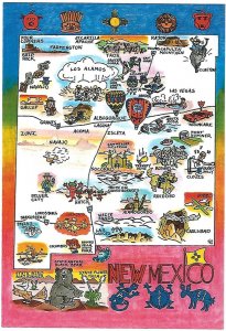 New Mexico Map Card James F Brenneman II Artist 4 by 6