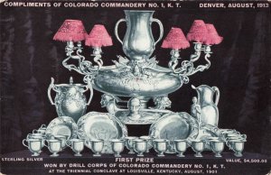 Postcard CO Denver Colorado Commandery 1 Knights Templar Louisville Kentucky A6