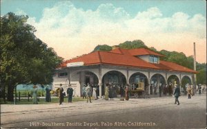 Palo Alto CA SP Southern Pacific Depot RR Train Station c1910 Postcard