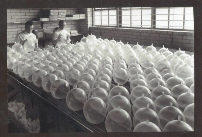 REAL PHOTO CONDOM FACTORY TESTING  INTERIOR 1935 POSTCARD COMP