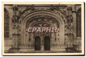 Old Postcard Bourg Ain Brou Church Portal