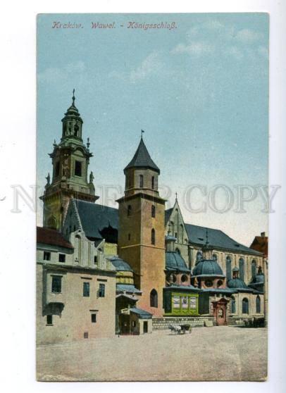 172137 POLAND KRAKOW Wawel Konigsschloss Vintage postcard