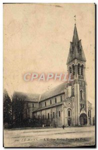 Old Postcard Le Mans L & # 39Eglise Notre Dame Du Pre