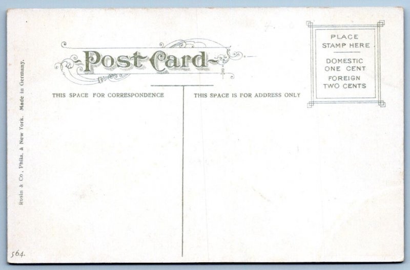 1907-10's BATHING and SAILING ATLANTIC CITY NJ ANTIQUE ROSIN CO POSTCARD