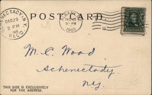 Christmas Little Dutch Boy and Girl Romance c1905 Vintage Postcard