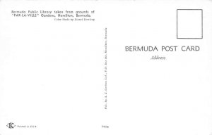 Public Library Grounds of Par-La-Ville Gardens Bermuda Postcard