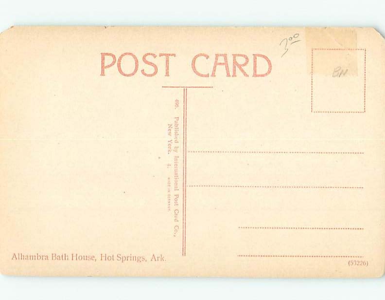 Divided-Back BUILDING Hot Springs Arkansas AR ho3521