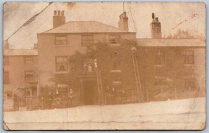 Postcard RPPC c1910s Old Grapes Hotel Worsley Lancashire John Fairhurst