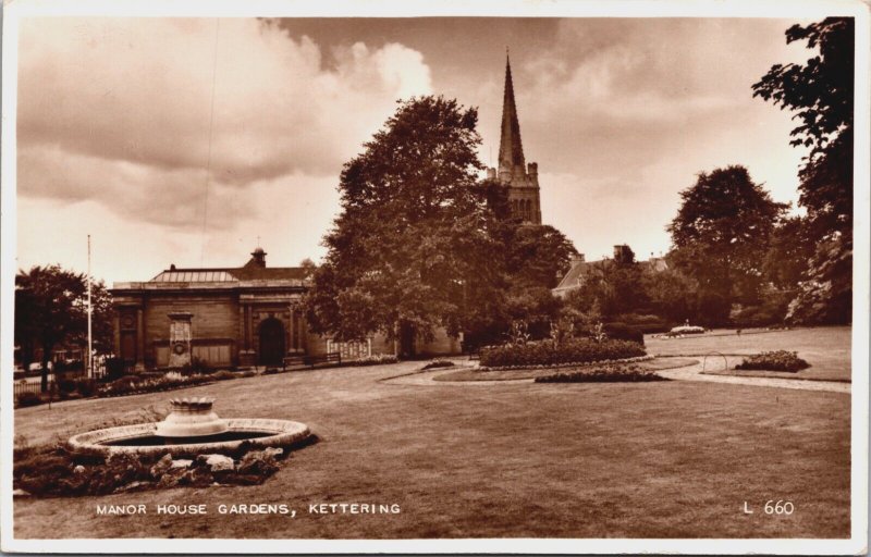 England Manor House Gardens Kettering Vintage RPPC C135