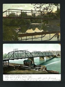 P47  (2) Pcs.Bridges Main St. Albion, Allentown The  New Lehigh River 1900-1920s
