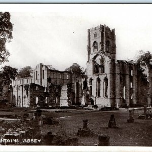 Pre-1907 Fountains Abbey RPPC Church Ruins Real Photo Postcard UDB Bamforth A26