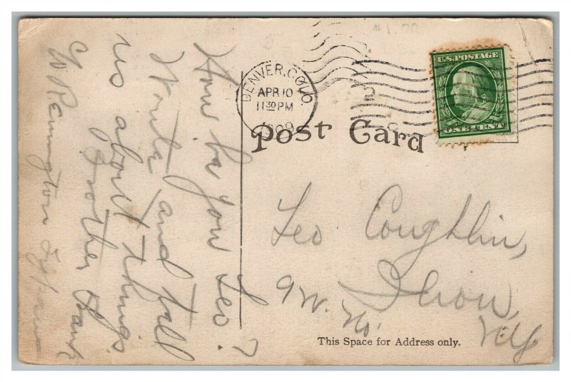 Postcard IA Sioux City Iowa C&NW Passenger Railroad Train Station c1909 View L26