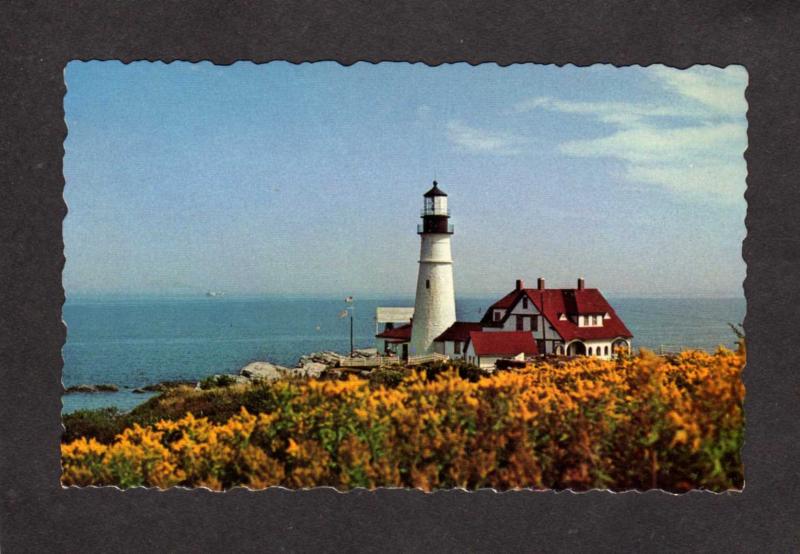 ME Portland Maine Head Light House Lighthouse Postcard Cape Elizabeth