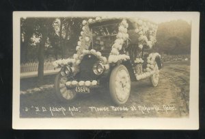 RPPC NEHAWKA NEBRASKA ADAMS AUTOMORBILE PARADE CAR REAL PHOTO POSTCARD