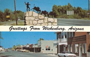 Wickenburg Arizona Street Scene Multiview Vintage Postcard K50788