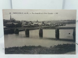 New Antique  Postcard Treguier Vue Generale et le Pont Canada Francec1910