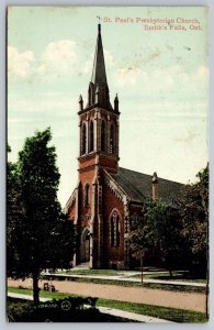 Postcard Smiths Falls Ontario c1914 St. Pauls Presbyterian Church