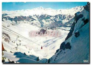 Postcard Modern Courchevel Ski Saulire and Mont Blanc from the summit