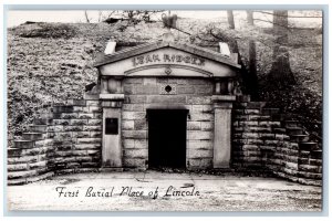 Springfield Illinois IL Postcard First Burial Place of Lincoln 1949 RPPC Photo