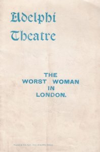 Walter Melville The Worst Woman In London 1903 Theatre Programme