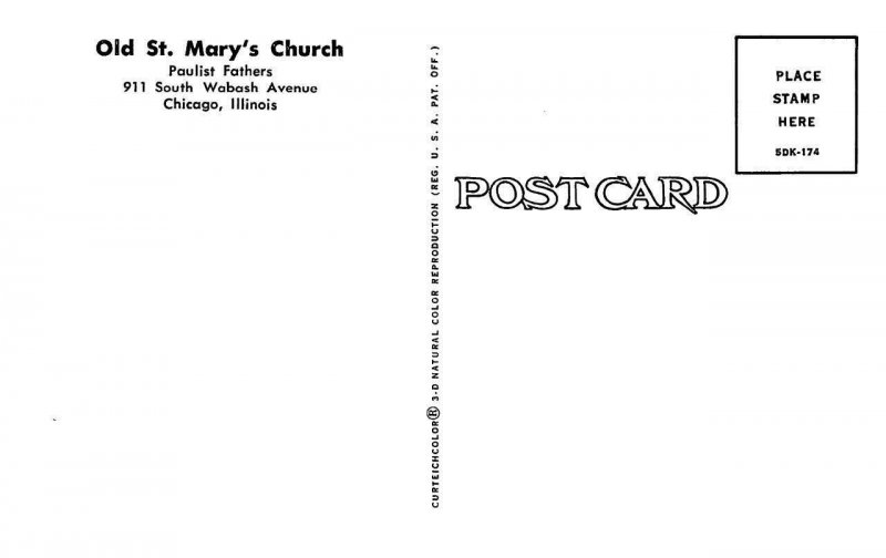 3~Postcards   Chicago IL Illinois  OLD ST MARY'S CHURCH~MAIN ALTAR~CHOIR SINGING 