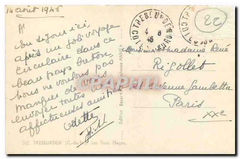 Postcard Old Trebeurden C N Three Beaches