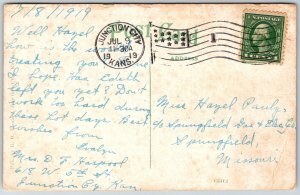 Junction City Kansas c1910 Postcard Scene Near Union Pacific Train Station