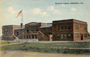 Ramona School, Alhambra, California ca 1910s Vintage Postcard