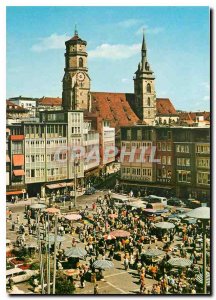 Old Postcard Stuttgart Marktplatz