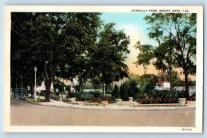c1920's Donnelyn Park Classic Cars Lamp Post Mount Dora Florida Vintage Postcard