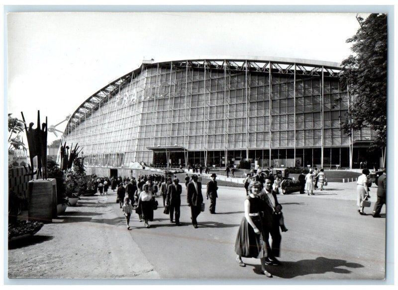 1958 Back Side Pavilion of France Brussels Belgium Expo RPPC Photo Postcard