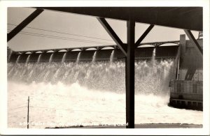 Vtg Grand Coulee Dam as seen from Viewing Stand WA 1940s RPPC Sawyers Postcard