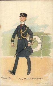 Tom B Browne Military FLAG LIEUTENANT c1910 Postcard