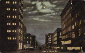 Texas Houston Street Scene At Night