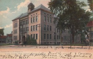 Postcard Crosby High School Waterbury CT 1908