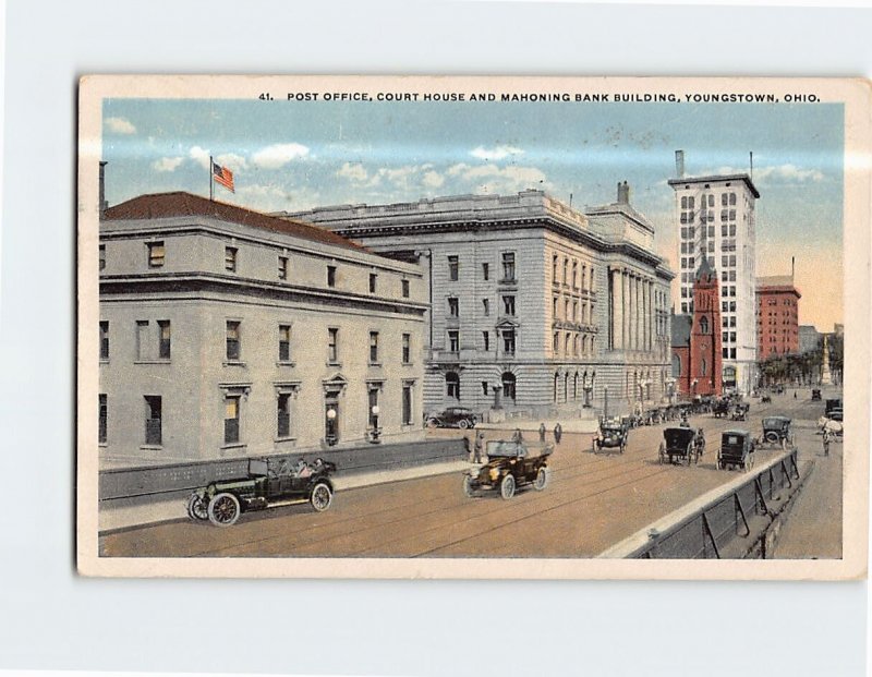 Postcard Post Office Court House And Mahoning Bank Building Youngstown Ohio USA