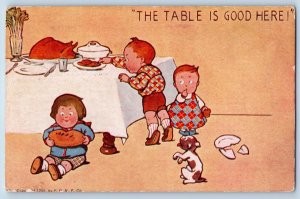 Ames Iowa IA Postcard Children Eating The Table Is Good Here 1912 Antique