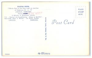1950s Sharon Motel, Lincoln, NE Postcard