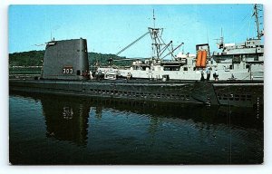 GROTON, CT Connecticut ~ U.S.S. SABLEFISH NAVAL SUBMARINE c1970s  Postcard