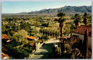 Palm Springs California 1950s Postcard Panorama Aerial View Desert Resort