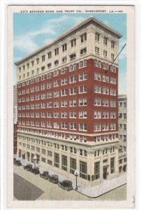 City Savings Bank & Trust Shreveport Louisiana 1920s postcard