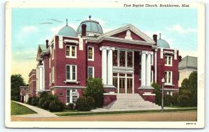 Postcard MS Brookhaven First Baptist Church B29