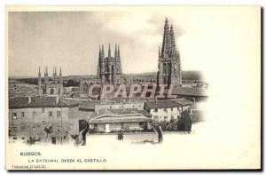 Old Postcard Burgos La Catedral Desde El Castillo