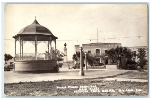 c1920's Plaza Principal Main Plaza Reynosa Tamaulipas Mexico RPPC Photo Postcard