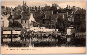 Saint Lo La Quarter De Velvire France Antique Black & White Postcard