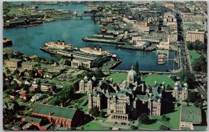 Victoria BC Inner Harbour Ships Boats Vancouver Island 1960s Postcard H72