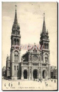 Old Postcard Church Paris Saint Ambroise